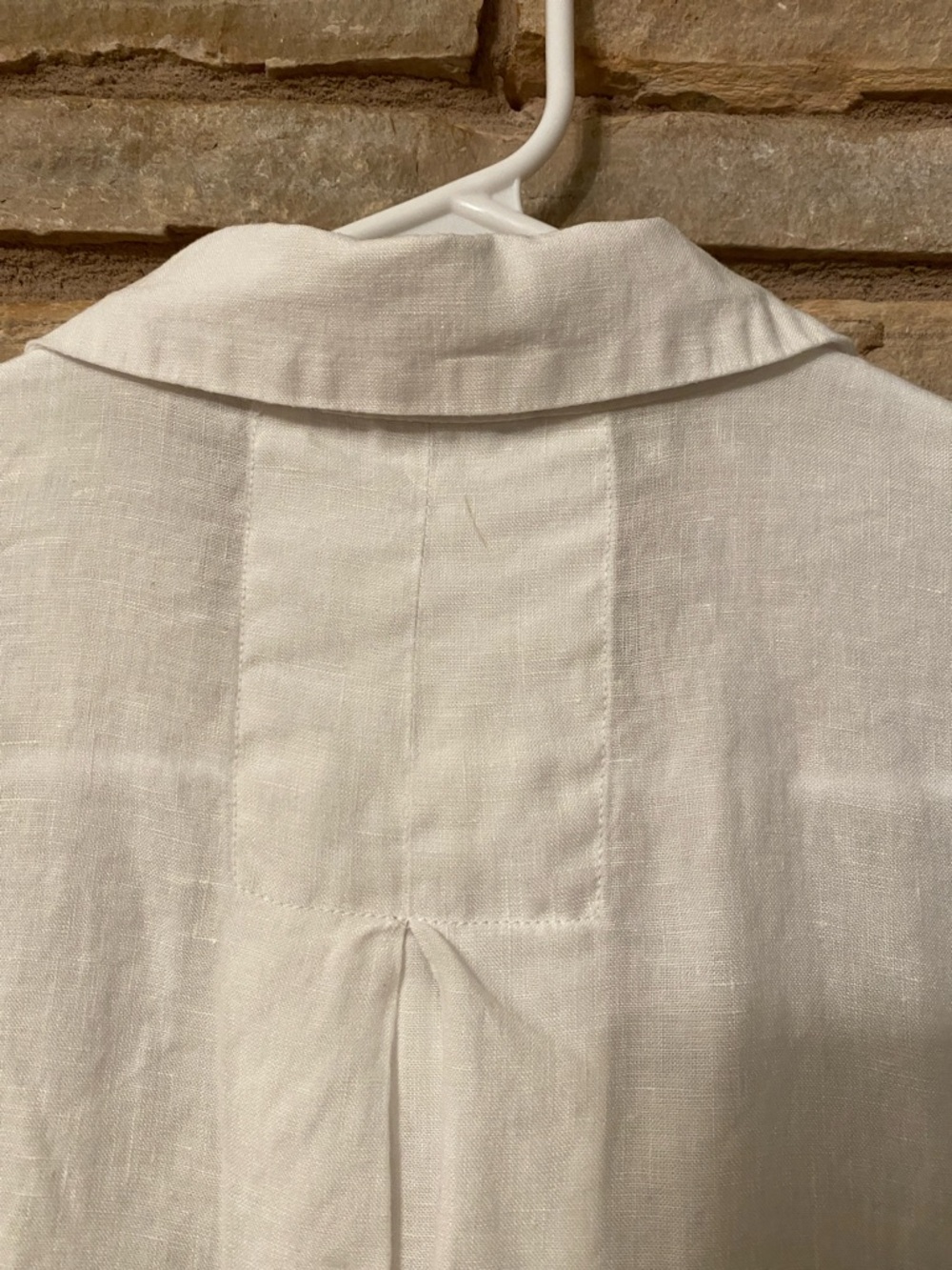 Eileen Fisher Classic Collar Elbow Sleeve Organic Linen Button-Up Shirt Size S - Picture 9 of 10